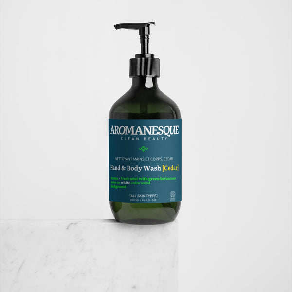 Aromanesque Hand & Body Wash, Pfefferminze und dunkle Zeder