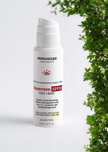 Aromanesque Mineralischer Sonnenschutz LSF 30 für Gesicht und Körper – 150 ml