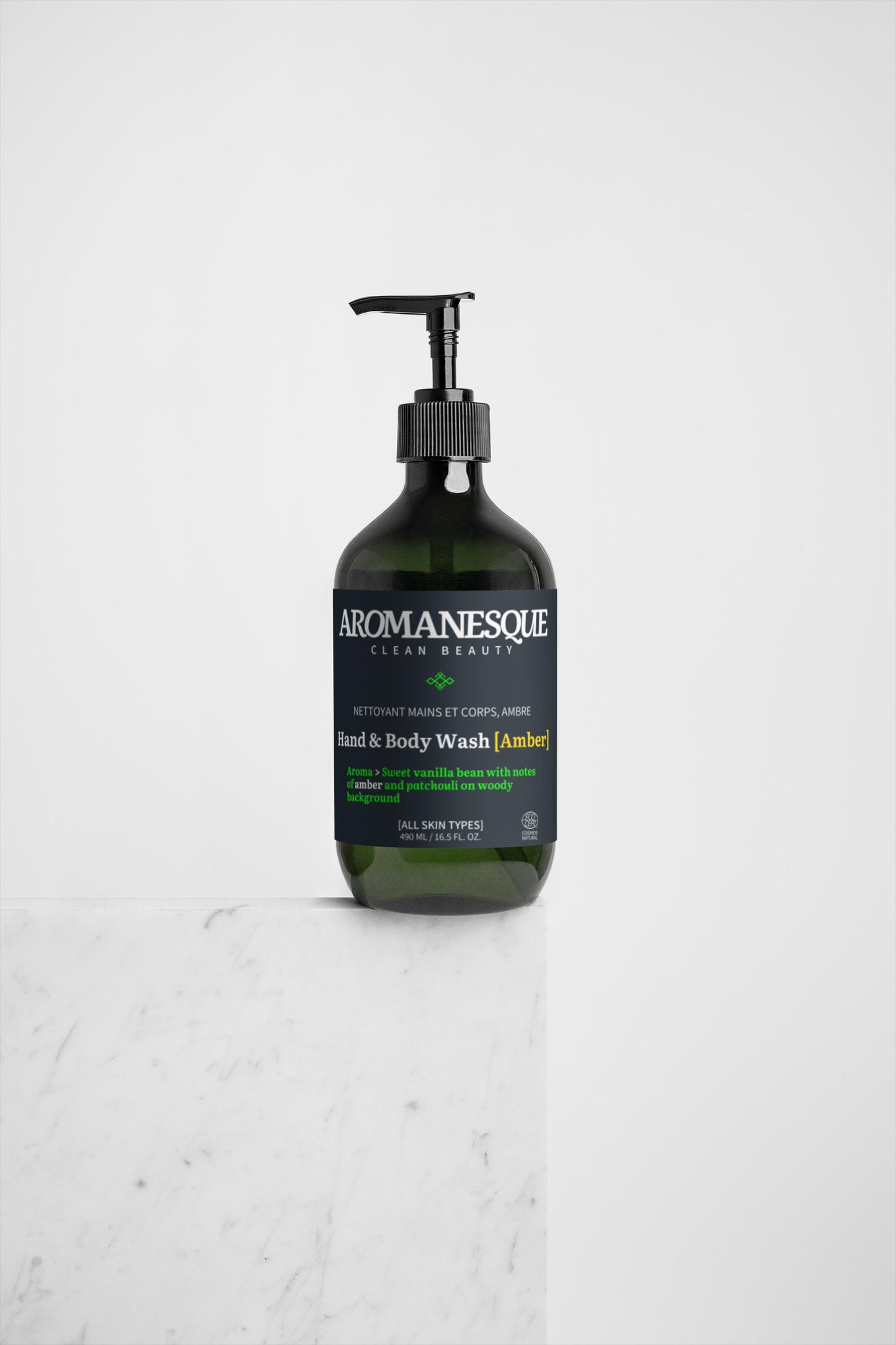 Hand & Body Wash, Patchouli & Amber Vanilla, 490Ml