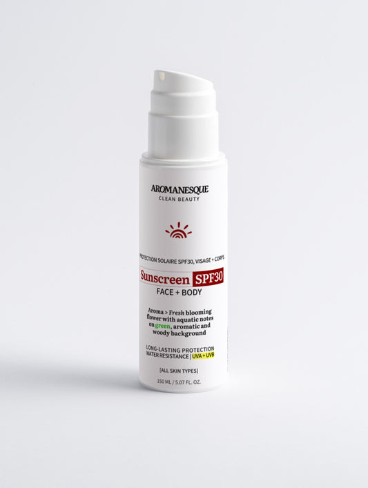 Crème solaire minérale Aromanesque SPF30 pour visage et corps - 150 ml