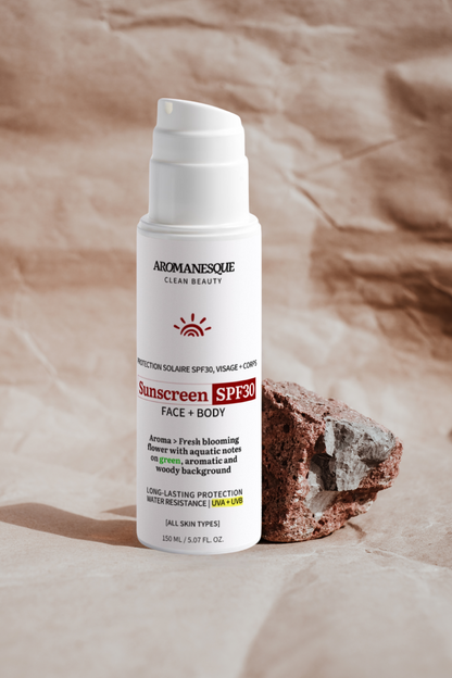 Aromanesque Mineralischer Sonnenschutz LSF 30 für Gesicht und Körper – 150 ml