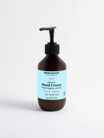 Premium Hand Cream, Woody Amber & Leather - 270 Ml