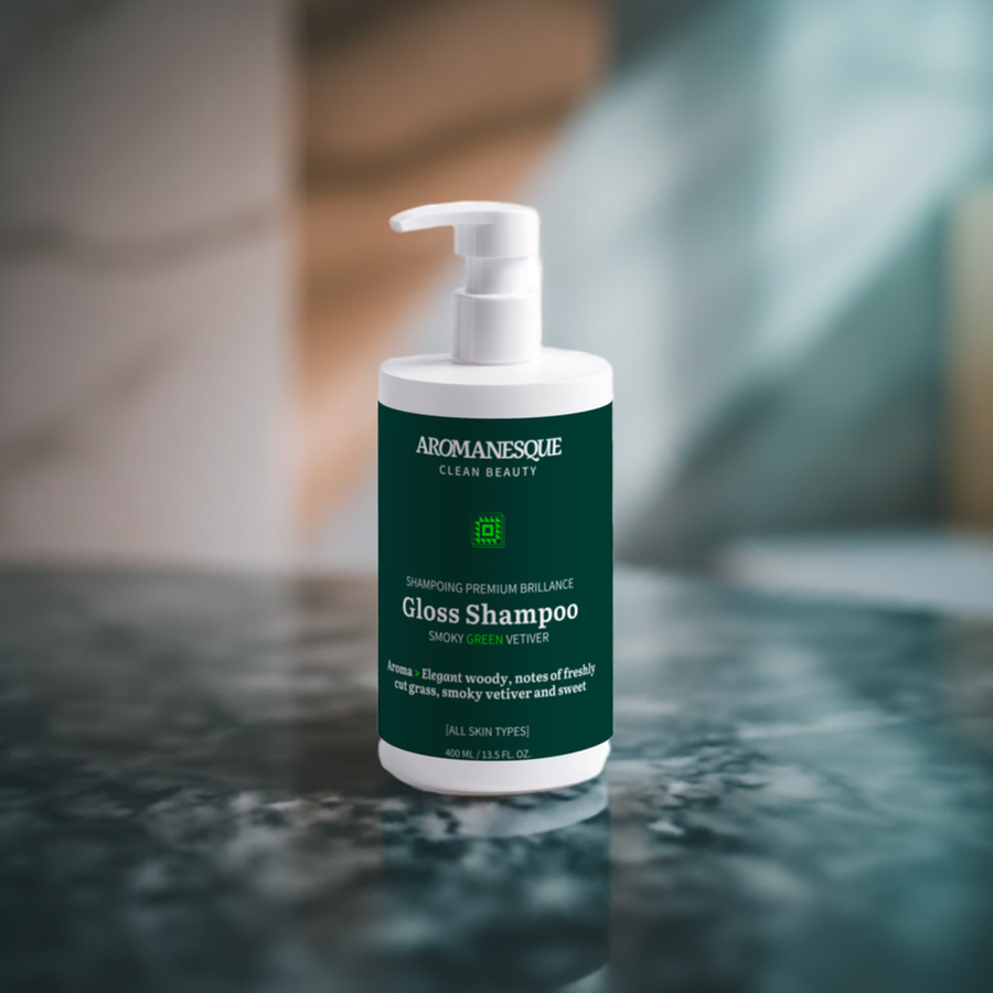 Szampon nabłyszczający Aromanesque, Smoky Green Vetiver