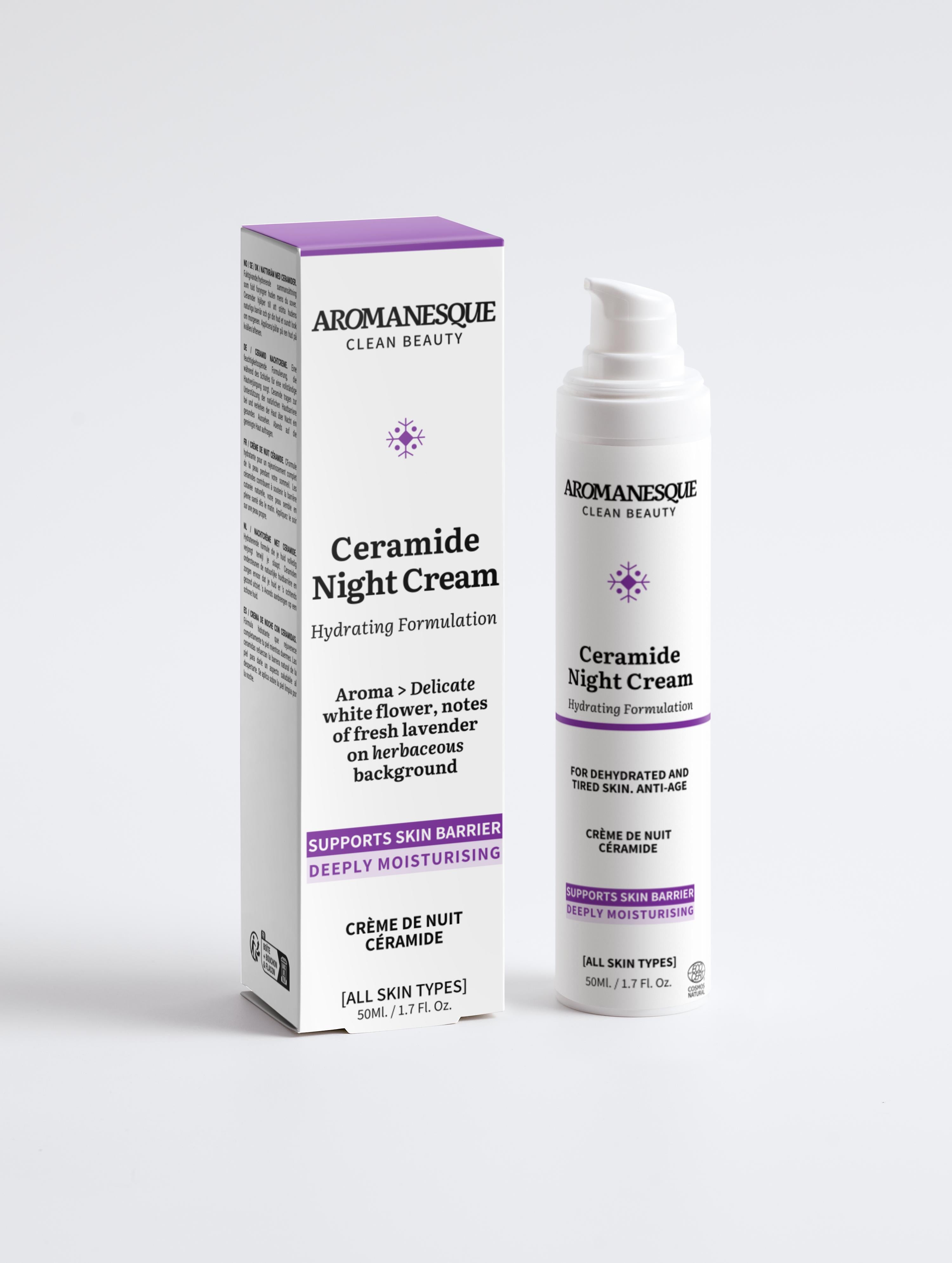 Crème de nuit aux céramides Aromanesque - Formule hydratante