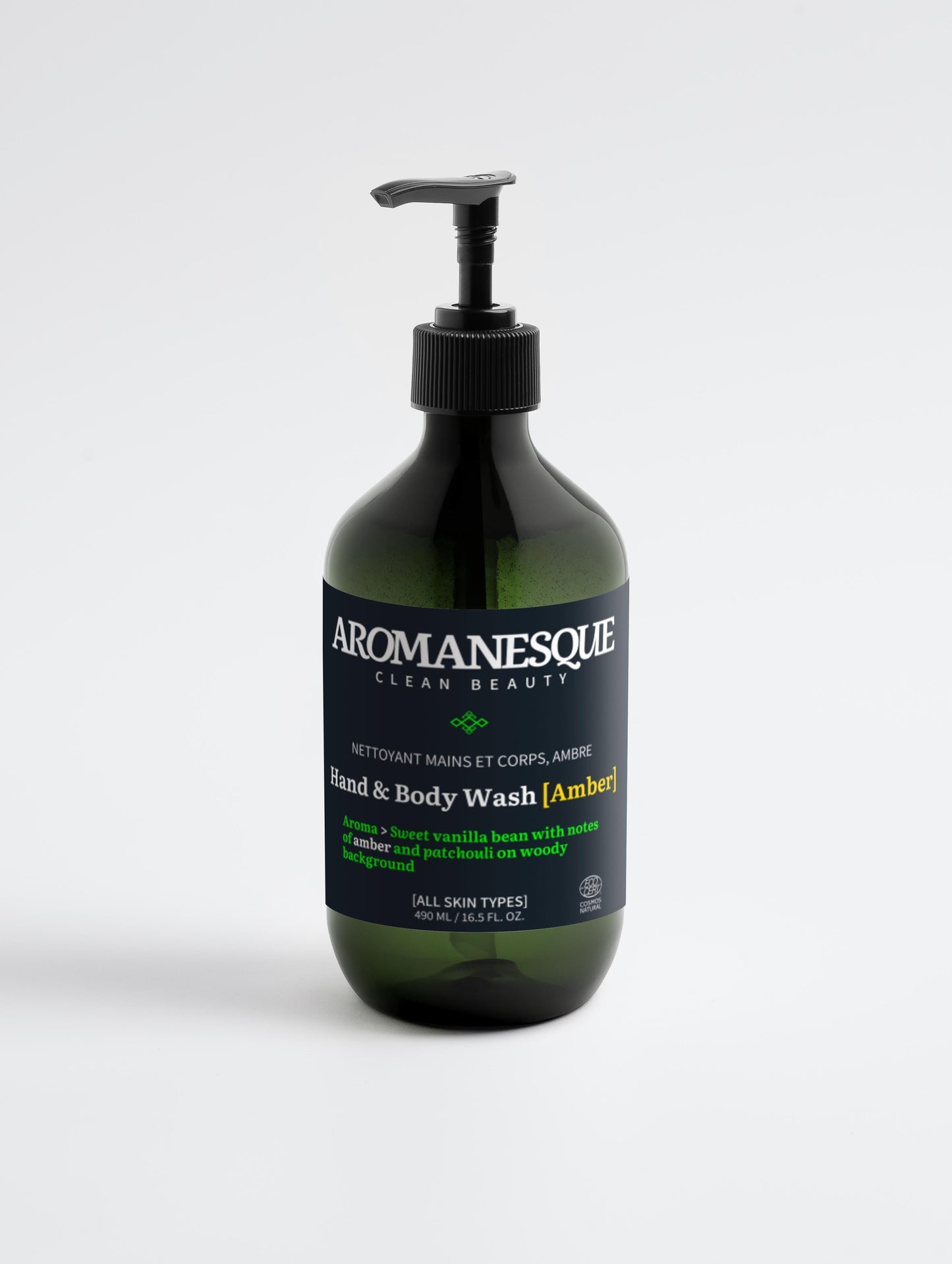 Hand & Body Wash, Patchouli & Amber Vanilla, 490Ml