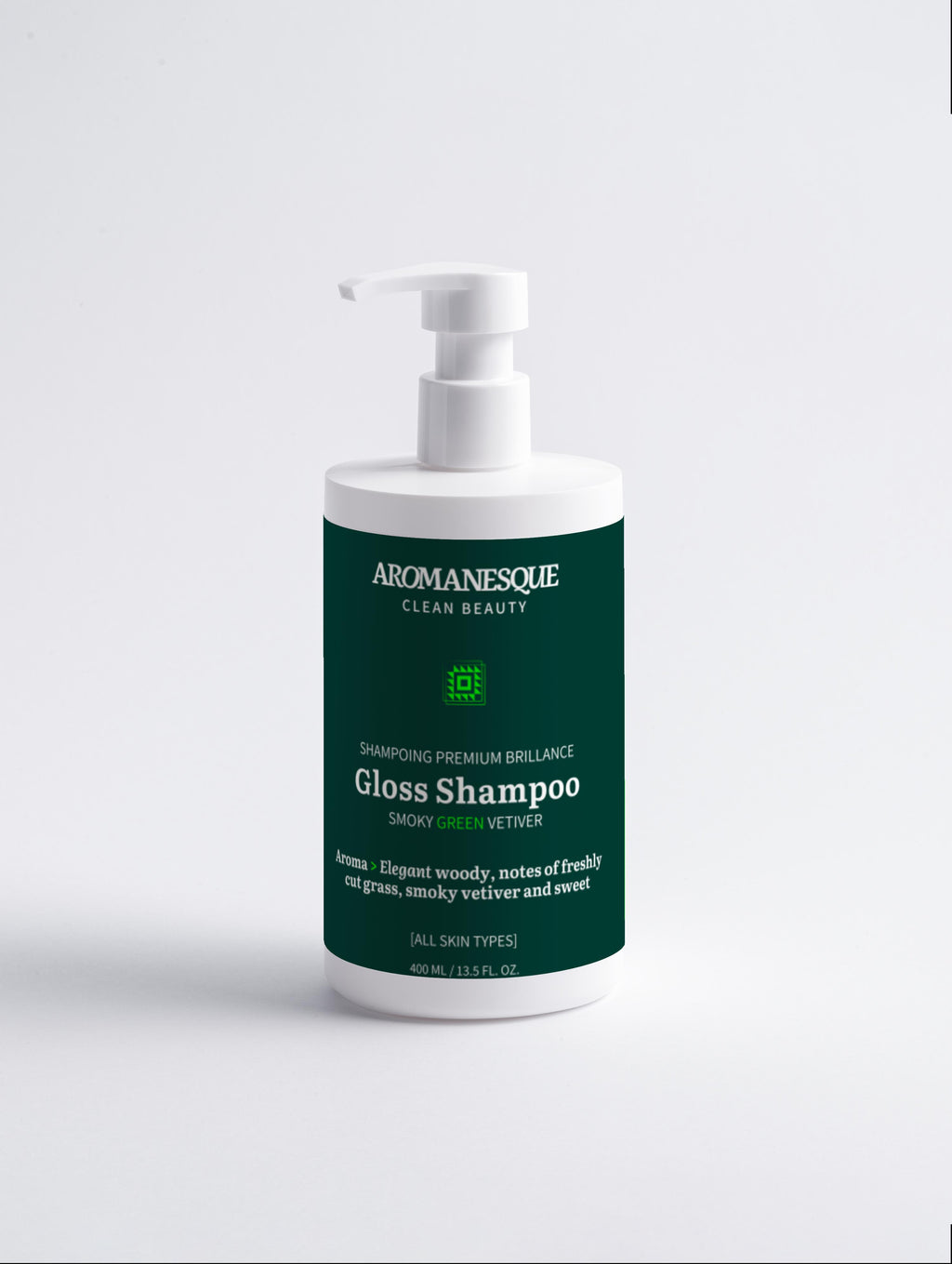 Shampoing Premium Brillance Aromanesque, Vétiver Vert Fumé - 400 Ml