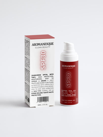 Aromanesque Sunscreen SPF30, with tint - 30Ml