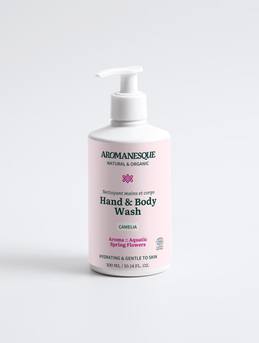 Jabón para manos y cuerpo Aromanesque, Camelia - 300 ml